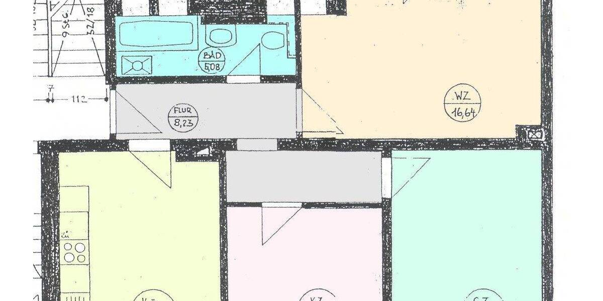 Etagenwohnung Chemnitz Ebersdorf - 3 Zimmer, 74 m&sup2;, 445&euro; | Angebot:26869120