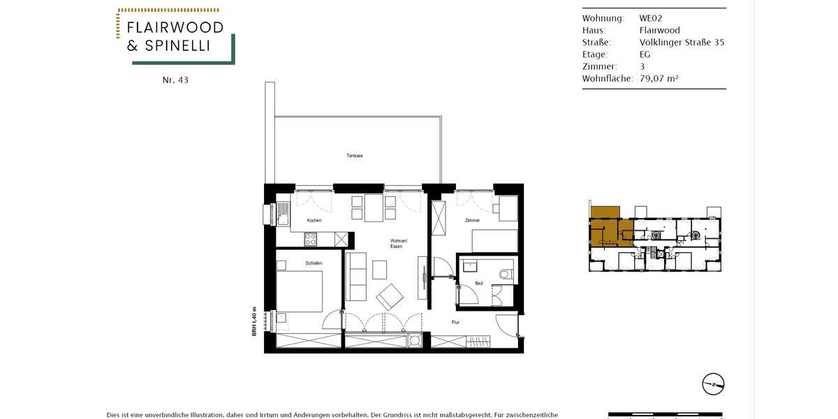 Erdgeschoßwohnung Mannheim Käfertal - 3 Zimmer, 79 m&sup2;, 1.270&euro; | Angebot:26478384