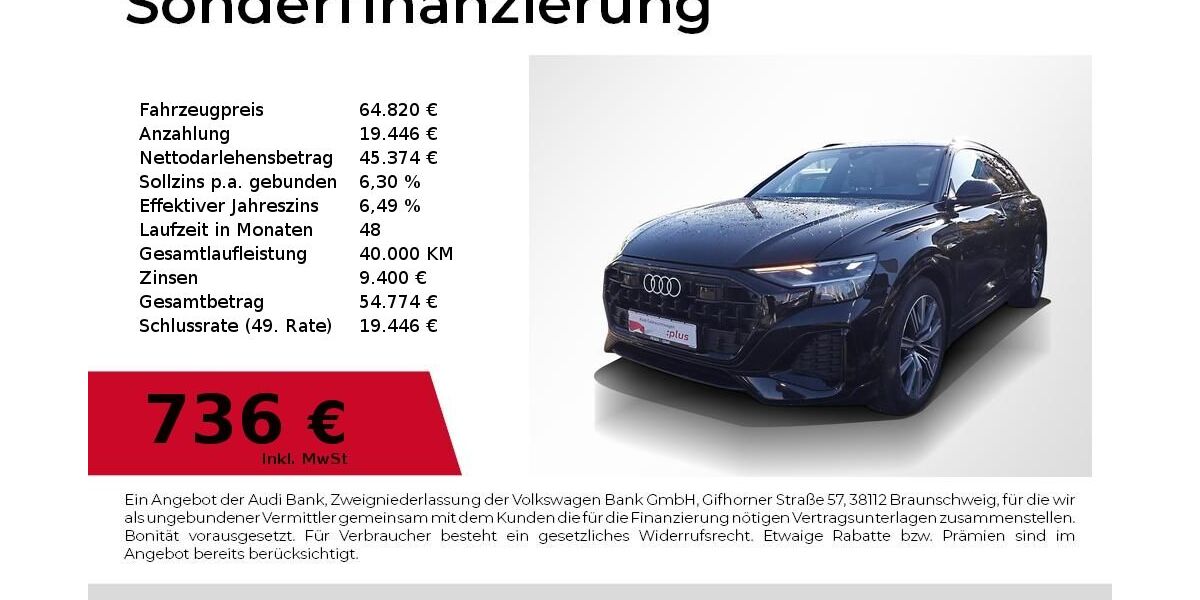Audi Q8 23.916 km 64.820 € Lauf an der Pegnitz 91207