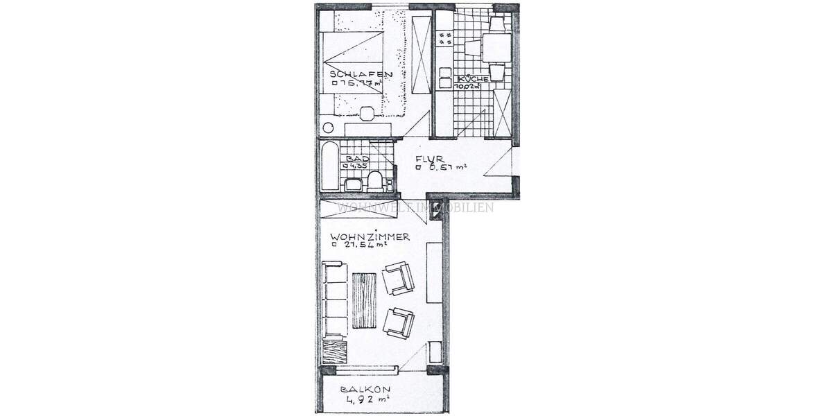 Etagenwohnung Eching - 2 Zimmer, 59 m&sup2;, 320.000&euro; | Angebot:25685982
