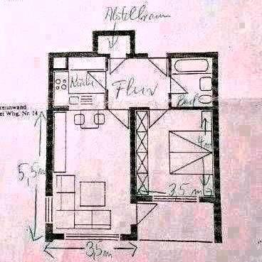 Etagenwohnung Konstanz Konstanz-Fürstenberg - 2 Zimmer, 55 m&sup2;, 850&euro; | Angebot:25969802