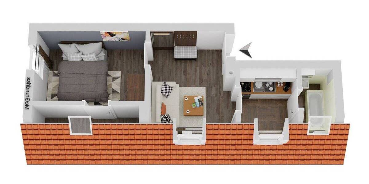 Etagenwohnung Wiesloch - 2 Zimmer, 40 m&sup2;, 650&euro; | Angebot:26343615