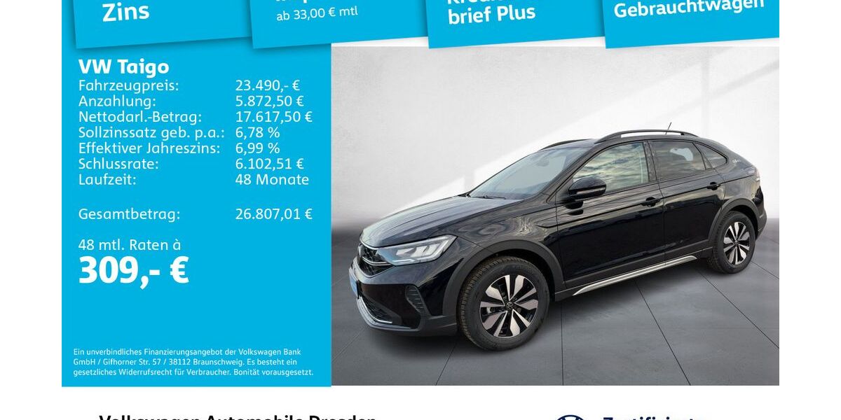 VW Taigo 14.416 km 23.490 &euro; Dresden 01169