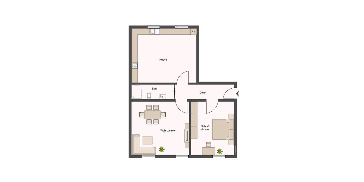 Etagenwohnung Sande - 2 Zimmer, 59 m&sup2;, 78.000&euro; | Angebot:25671294