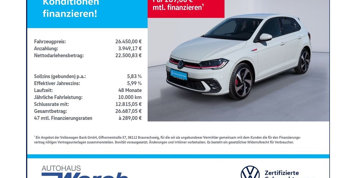 VW Polo 9.710 km 26.449 &euro; Südharz 06536