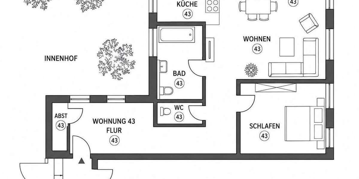 Etagenwohnung Albstadt-Tailfingen Tailfingen - 2 Zimmer, 84 m&sup2;, 695&euro; | Angebot:26928827