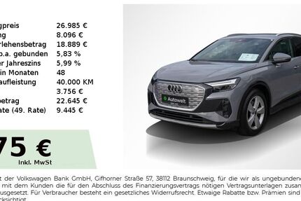 Audi Q4 e-tron 119.850 km 26.985 € Nürnberg 90431