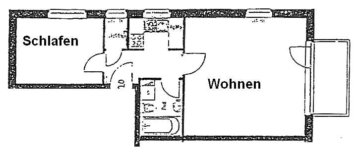 Schöne ZWEIRAUMWOHNUNG in Innenstadtnähe und mit ruhige Lage 2 zimmer