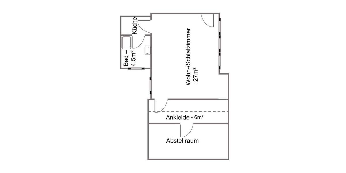 MÖBLIERTES SINGLE-APARTMENT IN RUHIGER LAGE VON REUTTI 1 zimmer