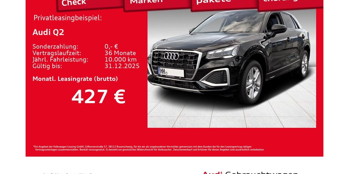 Audi Q2 1.890 km 33.430 € Hamburg 22419