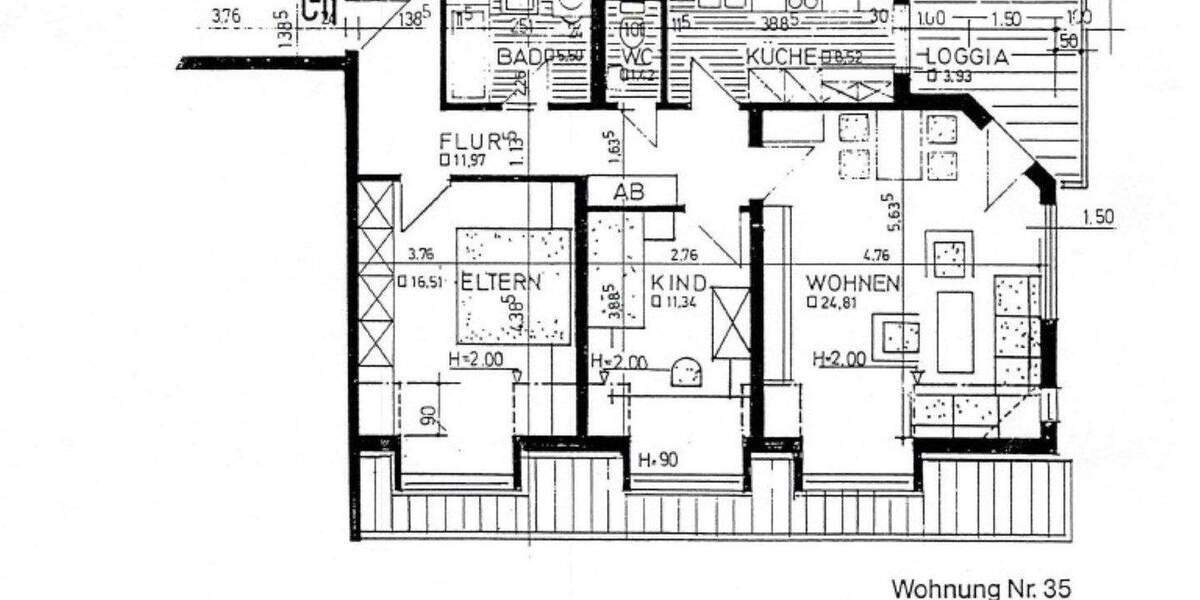 Etagenwohnung Weinstadt-Beutelsbach Beutelsbach - 3 Zimmer, 84 m&sup2;, 309.000&euro; | Angebot:24793280