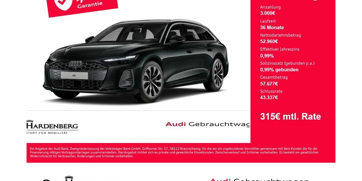Audi A6 14.700 km 54.990 &euro; Aach 78267