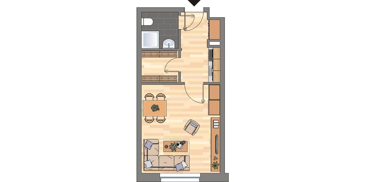 Erdgeschoßwohnung Wilhelmshaven Aldenburg - 1 Zimmer, 31 m&sup2;, 269&euro; | Angebot:26058542