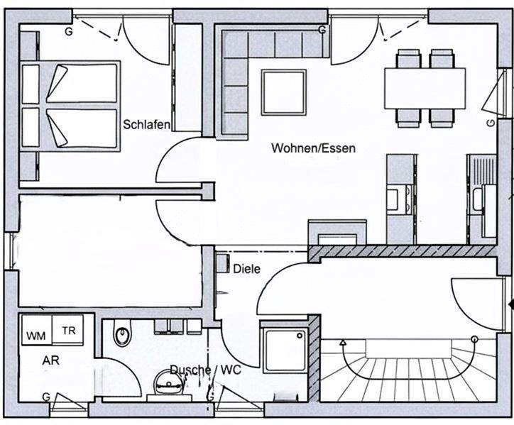 Terrassenwohnung Frankfurt am Main Hausen - 2 Zimmer, 60 m&sup2;, 1.100&euro; | Angebot:25565825