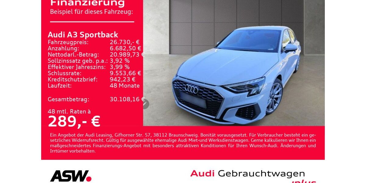 Audi A3 34.900 km 26.730 &euro; Heilbronn 74074