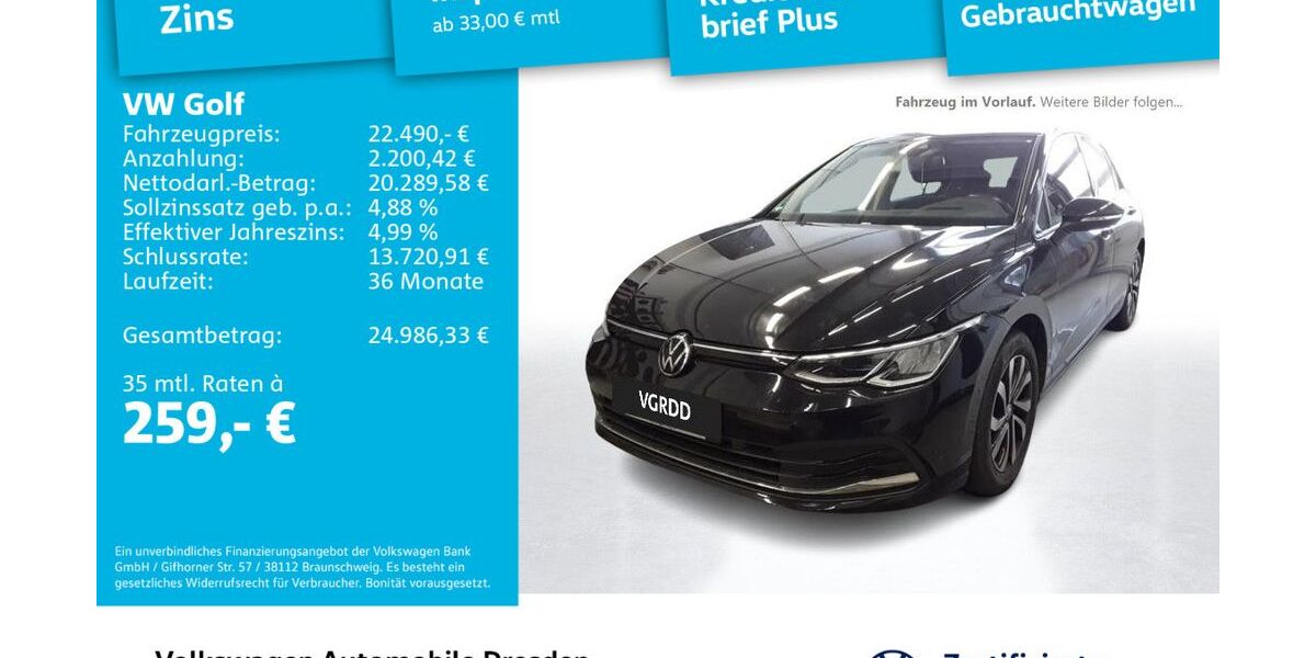 VW Golf 45.722 km 22.490 € Dresden 01067