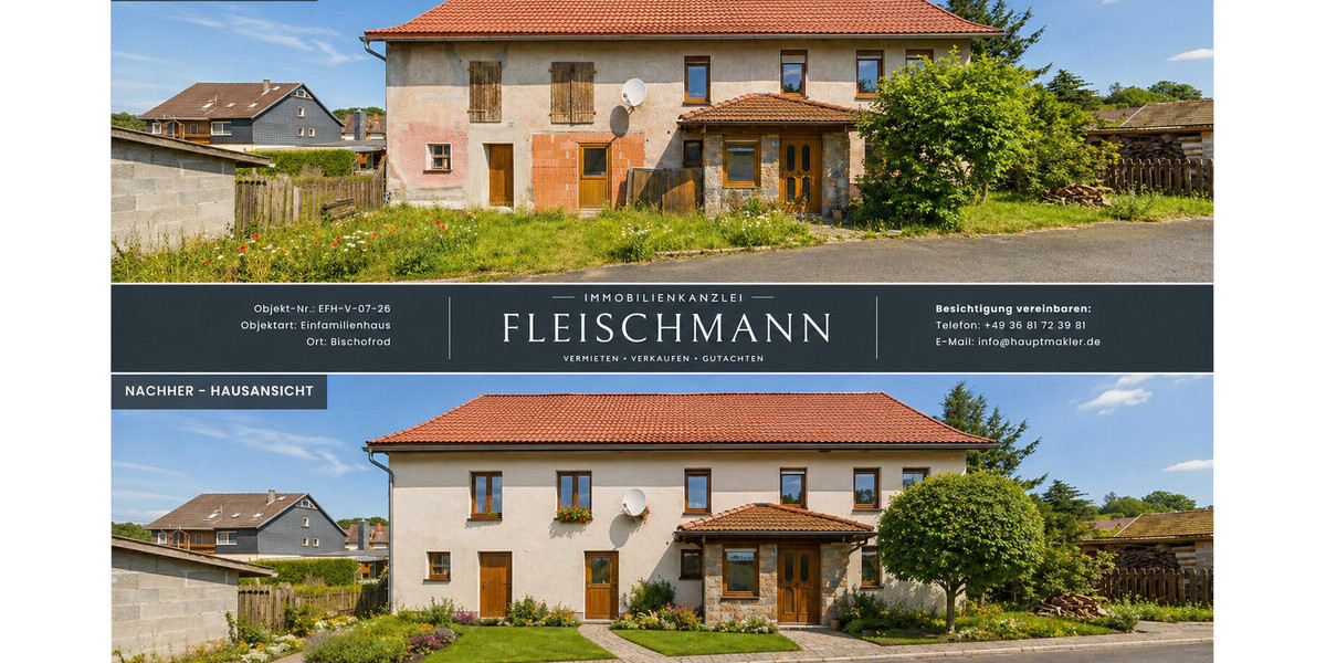 Großzügiges Wohnhaus mit viel Platz & Entwicklungsmöglichkeiten zur Miete - Einfamilienhaus Bischofrod | Angebot:26530295