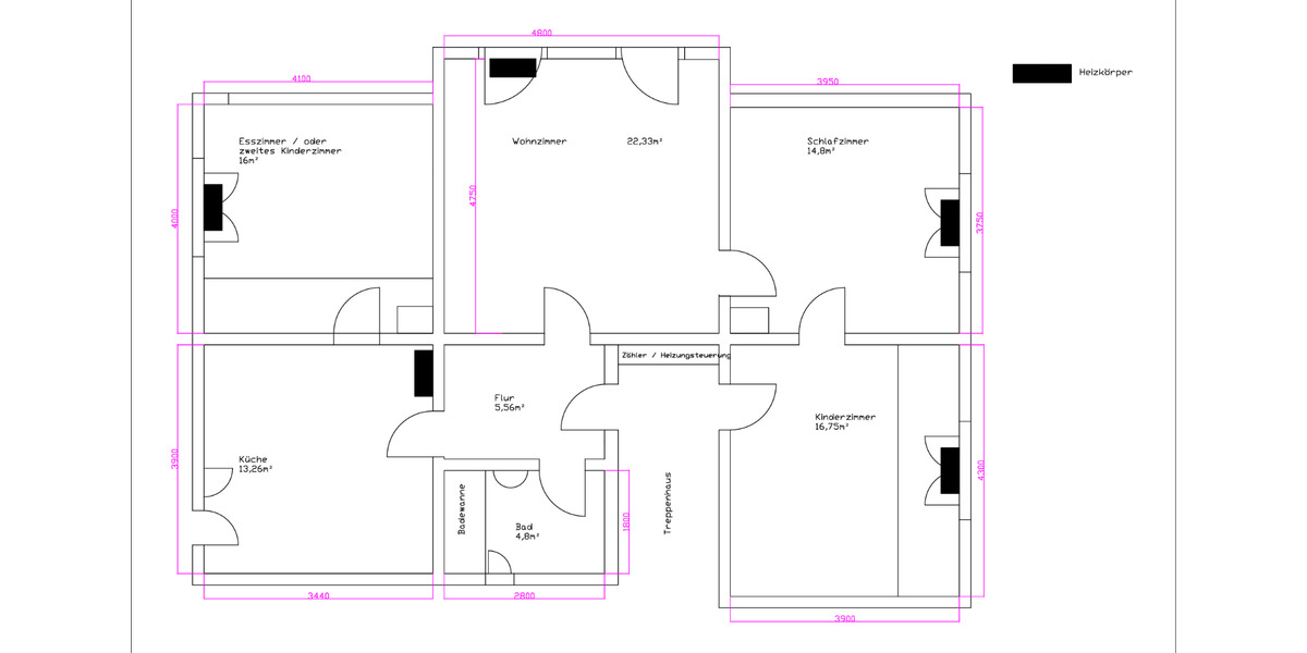 Erdgeschoßwohnung Kaulsdorf - 4 Zimmer, 94 m&sup2;, 490&euro; | Angebot:25297528