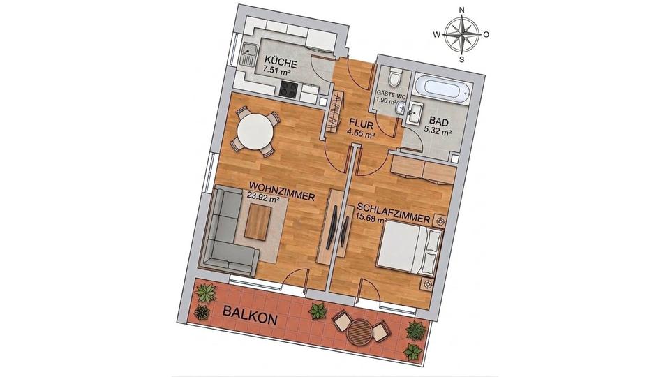 Etagenwohnung Sonthofen - 2 Zimmer, 62 m&sup2;, 240.000&euro; | Angebot:26399363