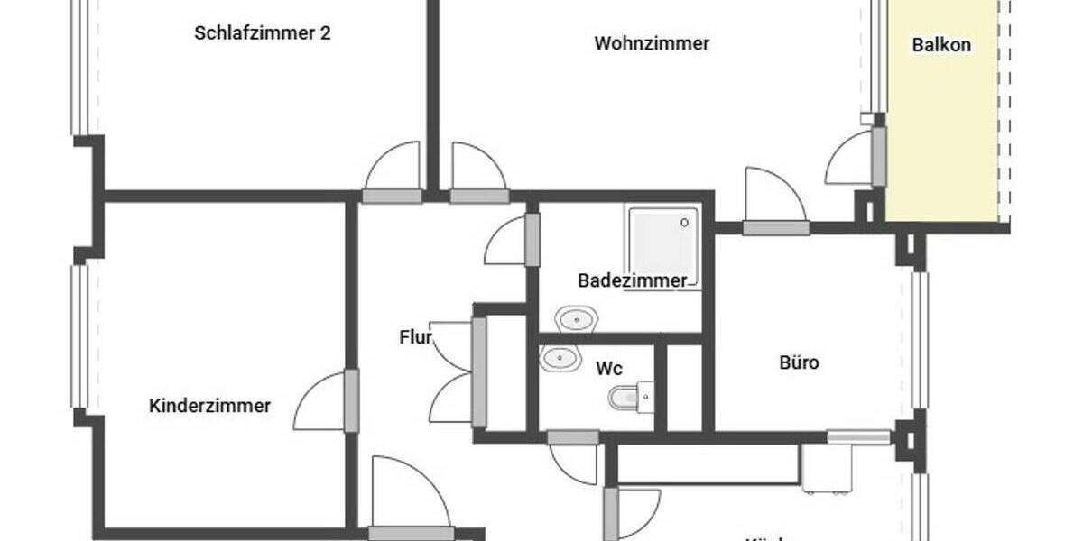 Etagenwohnung Erlangen Sieglitzhof - 3 Zimmer, 81 m&sup2;, 249.500&euro; | Angebot:26834351