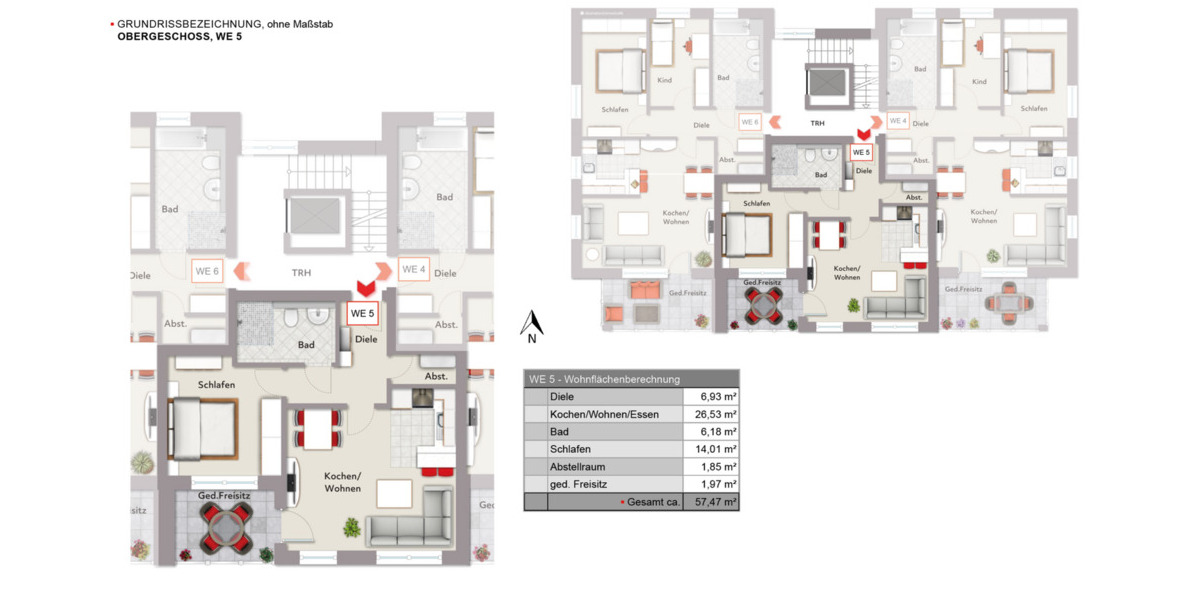 Etagenwohnung Schloß Holte-Stukenbrock Schloß Holte - 2 Zimmer, 57 m&sup2;, 244.600&euro; | Angebot:24767681