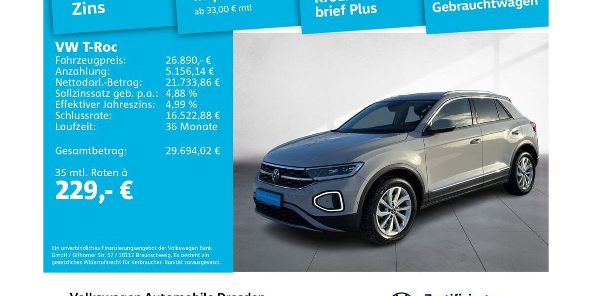 VW T-Roc 34.559 km 25.980 &euro; Dresden 01169