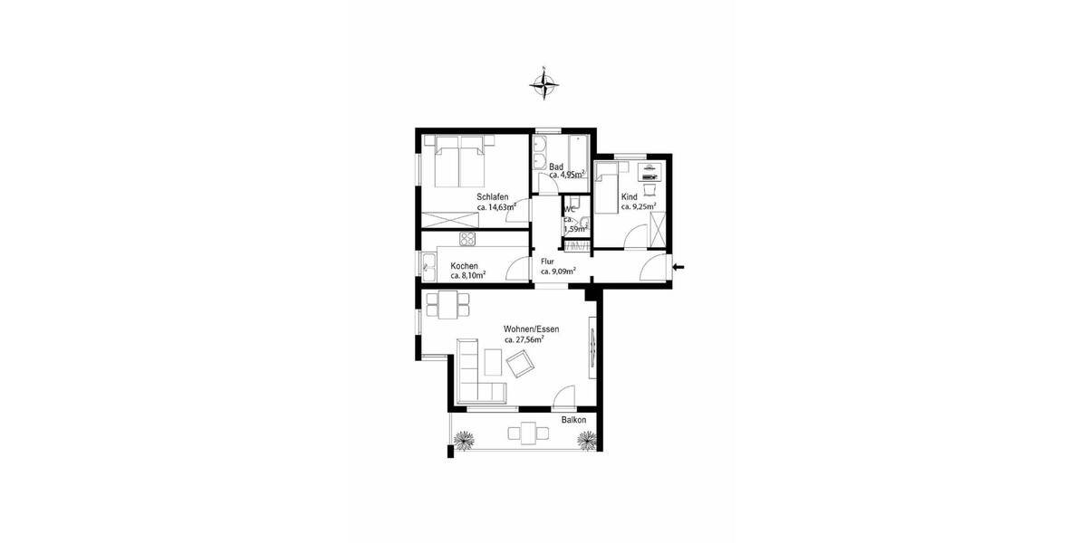 Etagenwohnung Herrsching a. Ammersee Breitbrunn - 3 Zimmer, 80 m&sup2;, 475.000&euro; | Angebot:26105167