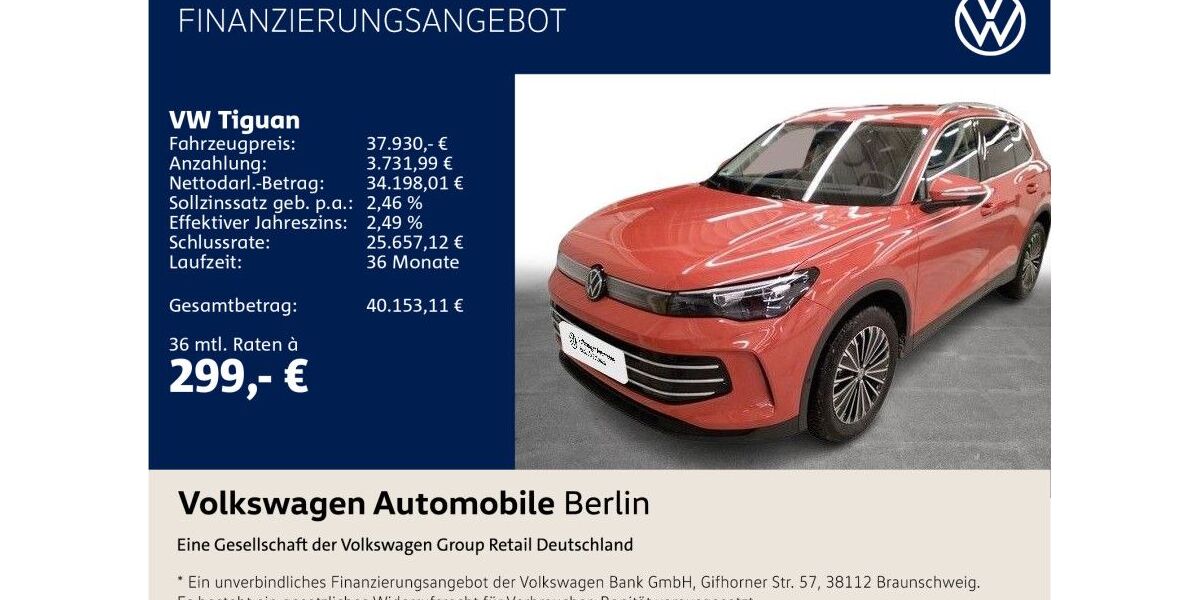 VW Tiguan 5.408 km 37.930 &euro; Berlin 10587