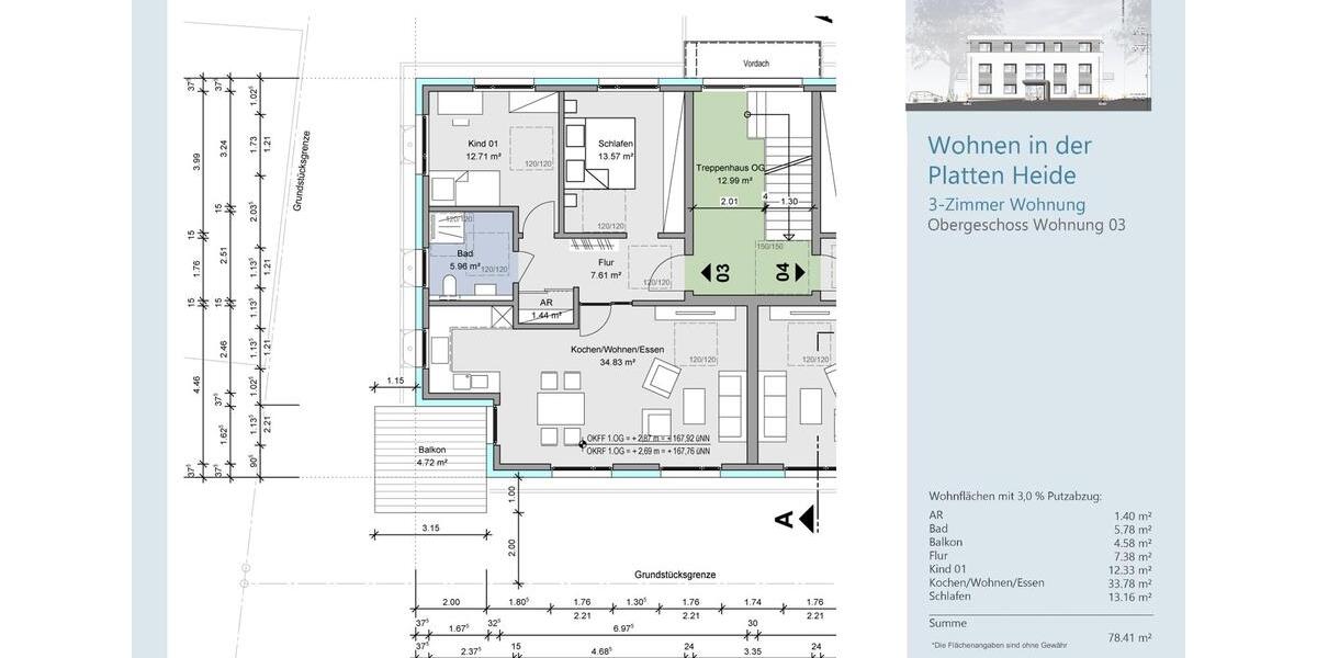 Etagenwohnung Menden (Sauerland) Bösperde - 3 Zimmer, 80 m&sup2;, 296.650&euro; | Angebot:26889474