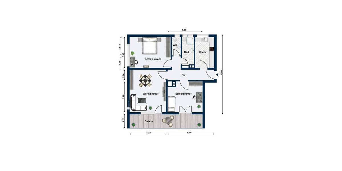 Etagenwohnung Lahr/Schwarzwald Lahr - 3 Zimmer, 76 m&sup2;, 205.000&euro; | Angebot:26702453