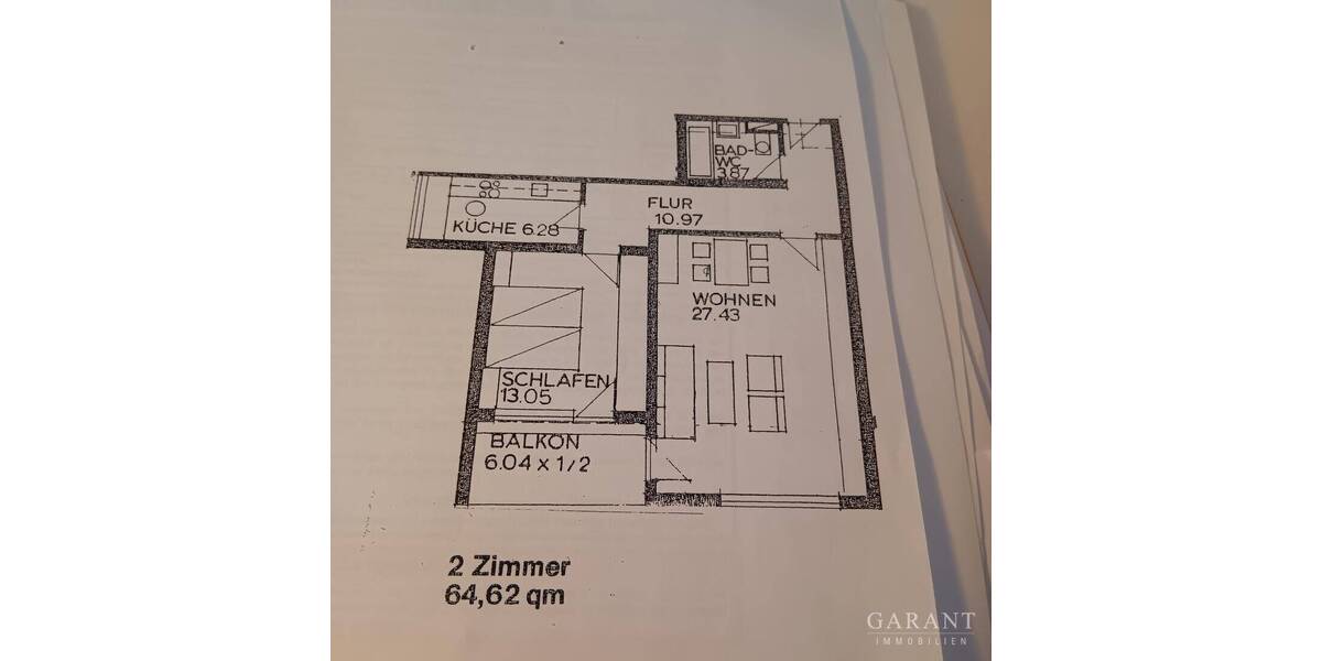 Etagenwohnung Pfullingen - 2 Zimmer, 65 m&sup2;, 620&euro; | Angebot:25929569