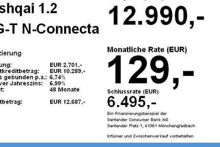 Nissan Qashqai 73.759 km 12.990 &euro; Kaufbeuren 87600