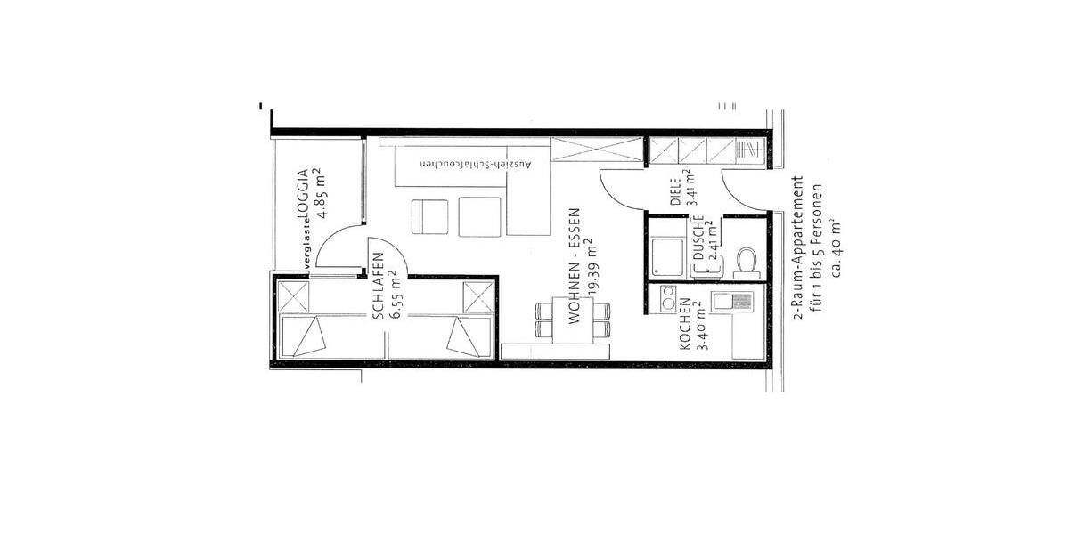 Etagenwohnung Laboe - 1.5 Zimmer, 40 m&sup2;, 139.000&euro; | Angebot:27157515