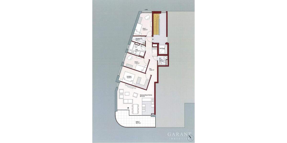 Etagenwohnung Weinsberg - 4 Zimmer, 110 m&sup2;, 1.595&euro; | Angebot:25730293