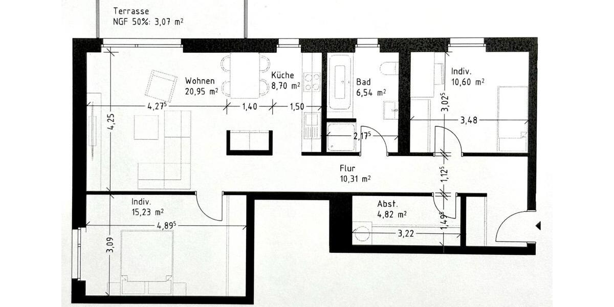Erdgeschoßwohnung Erfurt Gispersleben - 3 Zimmer, 80 m&sup2;, 1.000&euro; | Angebot:26358319