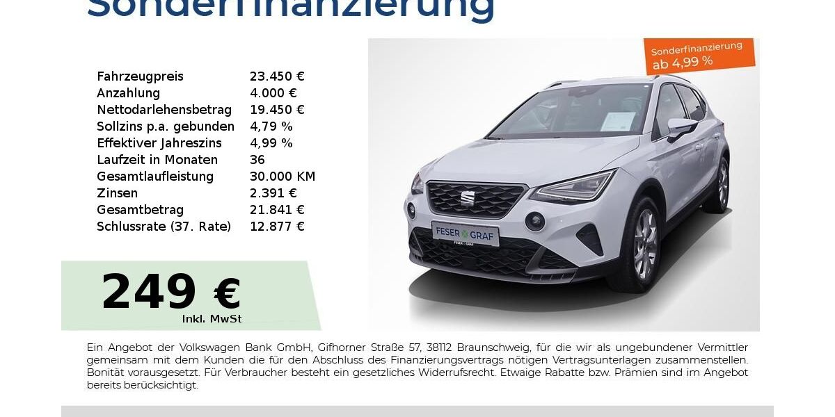 Seat Arona 19.550 km 21.980 &euro; Lauf an der Pegnitz 91207