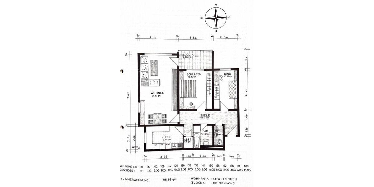 Etagenwohnung Schwetzingen - 3 Zimmer, 87 m&sup2;, 270.000&euro; | Angebot:26824170
