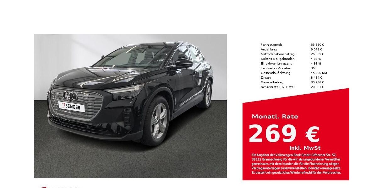 Audi Q4 e-tron 39.805 km 34.380 &euro; Bielefeld 33609