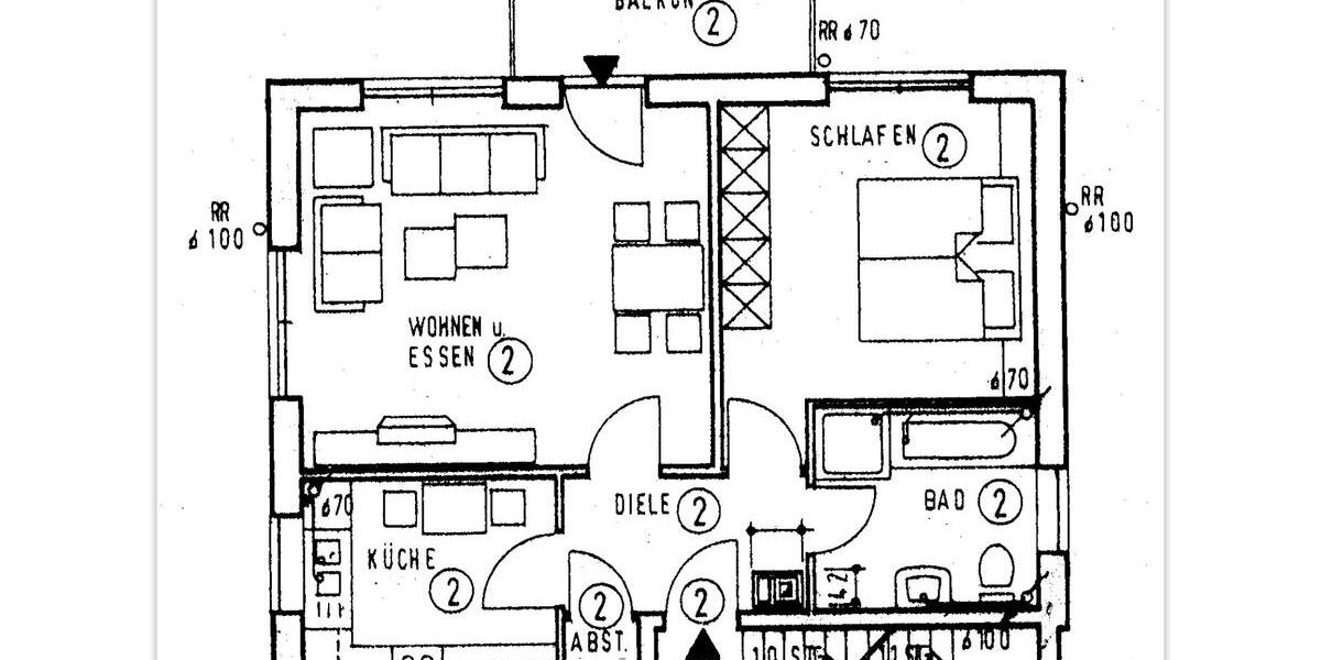 Etagenwohnung Ahaus - 2 Zimmer, 60 m&sup2;, 229.000&euro; | Angebot:25148680