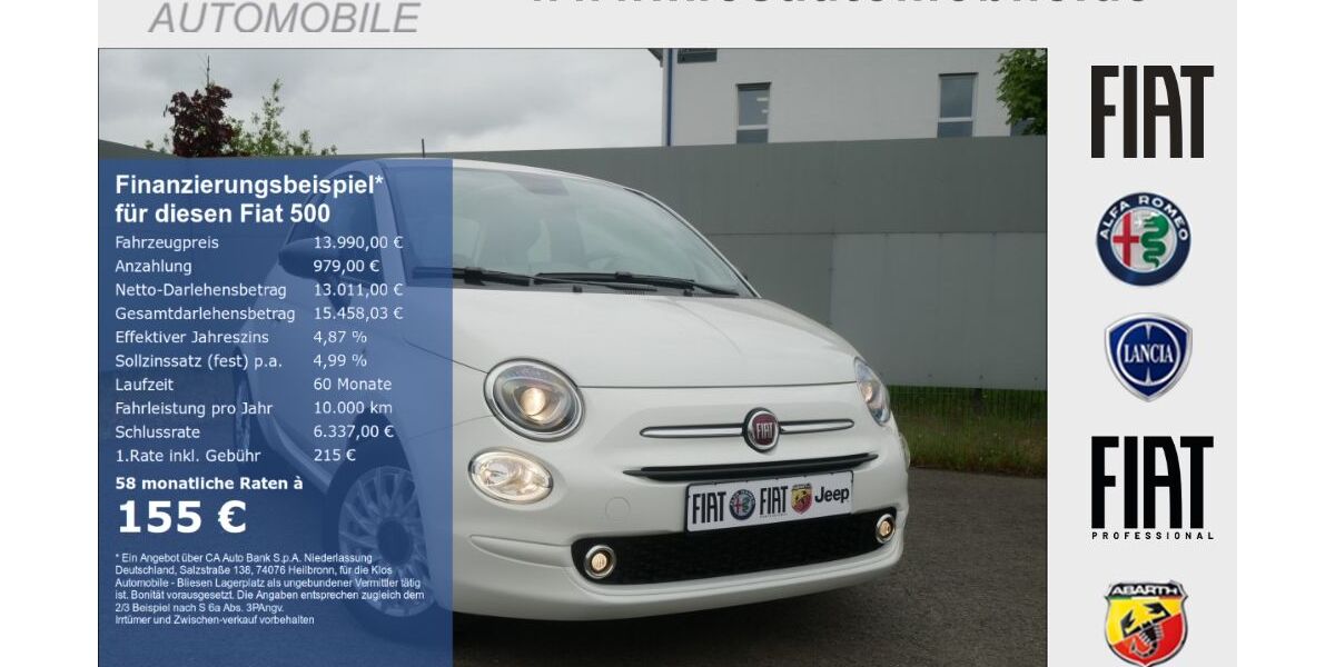 Fiat 500 27.097 km 13.990 &euro; Marpingen 66646
