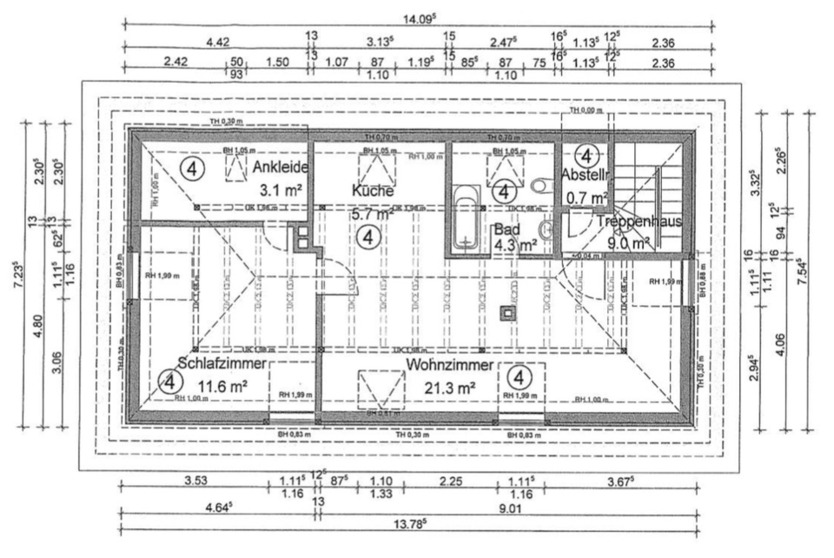 Schöne 2 Zimmer - Dachgeschoßwohnung im Palmental