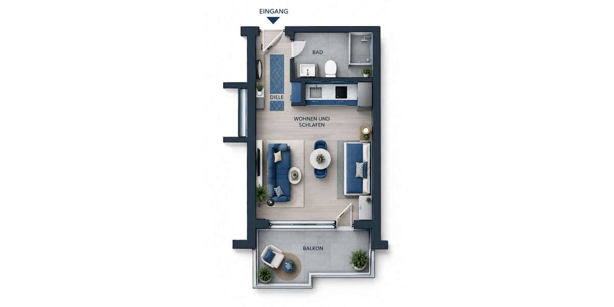 Etagenwohnung Senden - 1 Zimmer, 30 m&sup2;, 115.000&euro; | Angebot:27349945