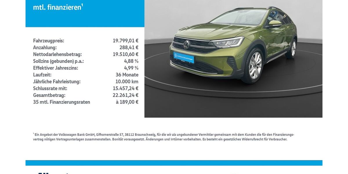 VW Taigo 16.708 km 19.799 &euro; Leinefelde-Worbis/DE 37327