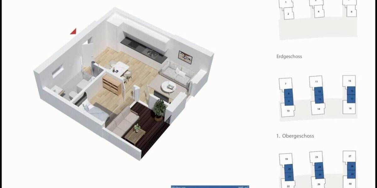 Etagenwohnung Landau an der Isar Landau - 1 Zimmer, 35 m&sup2;, 460&euro; | Angebot:26891998