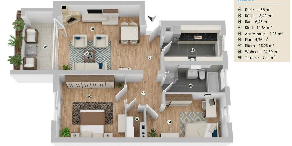 Wohnen in Toplage des Galgenbergs 3 zimmer