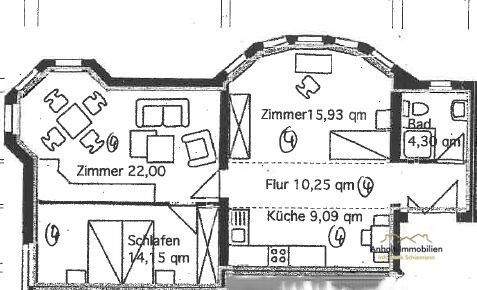 Etagenwohnung Bitterfeld Kraftwerksiedlung - 3 Zimmer, 74 m&sup2;, 67.500&euro; | Angebot:25704673