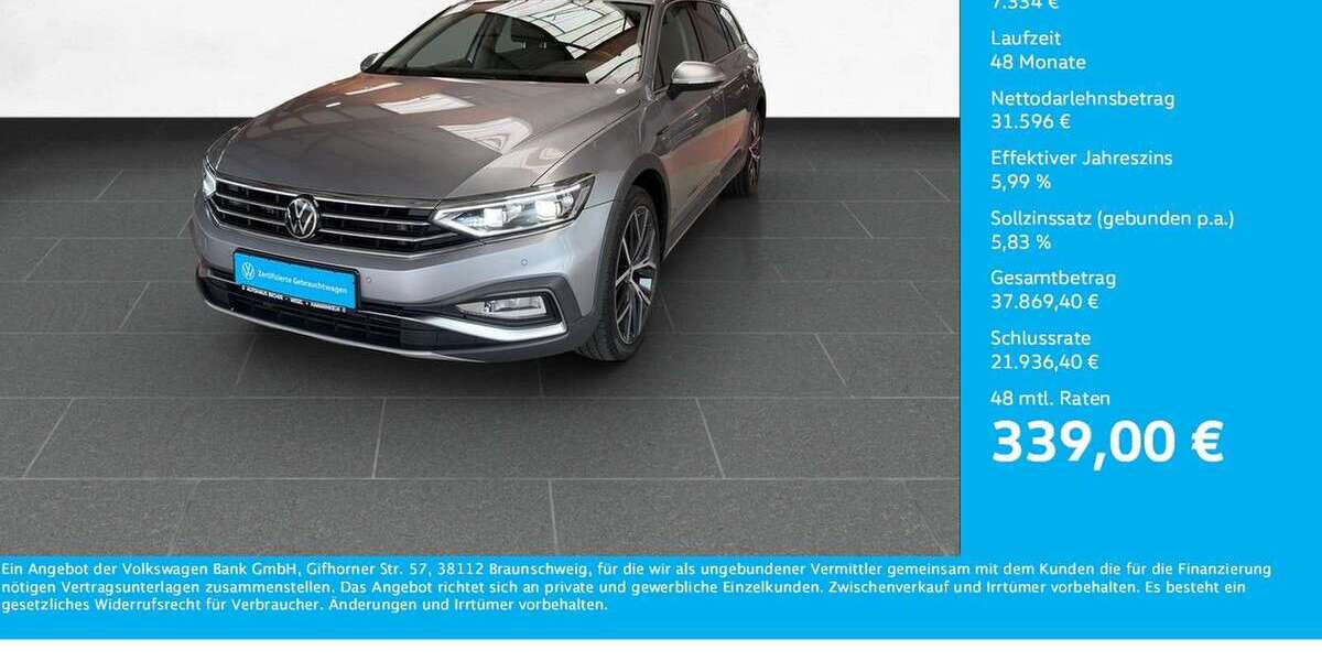 VW Passat Alltrack 56.188 km 38.930 &euro; Wesel 46485