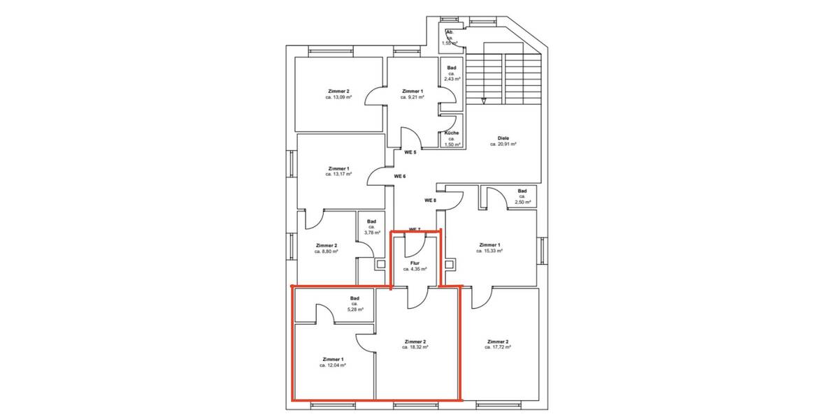 Etagenwohnung Dortmund Lütgendortmund - 2 Zimmer, 35 m&sup2;, 490&euro; | Angebot:26343954