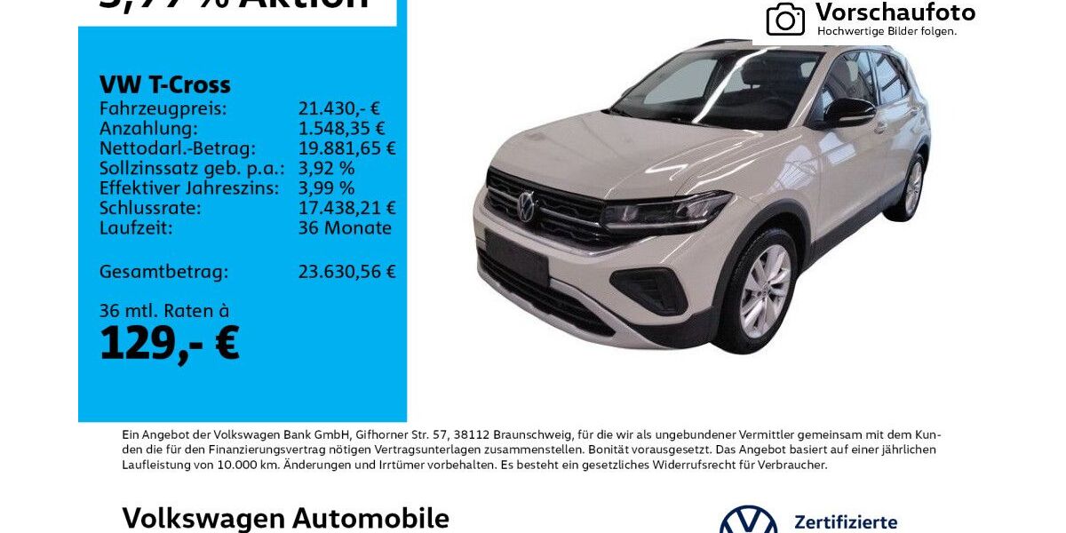 VW T-Cross 10.657 km 21.430 &euro; Leipzig 04277