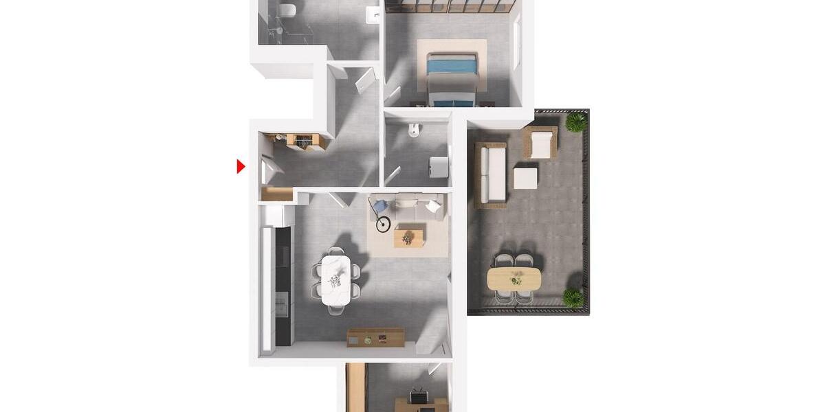 Etagenwohnung Lotte - 2.5 Zimmer, 81 m&sup2;, 1.219&euro; | Angebot:24247074
